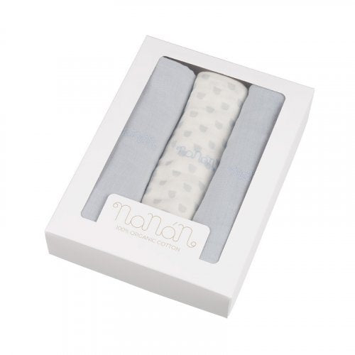 Set 3pcs mussola azzurro