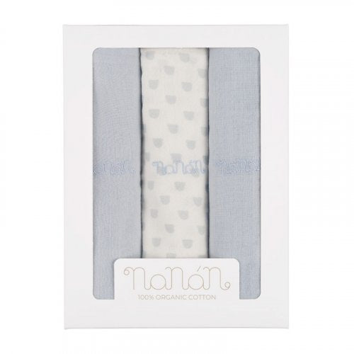 Set 3pcs mussola azzurro