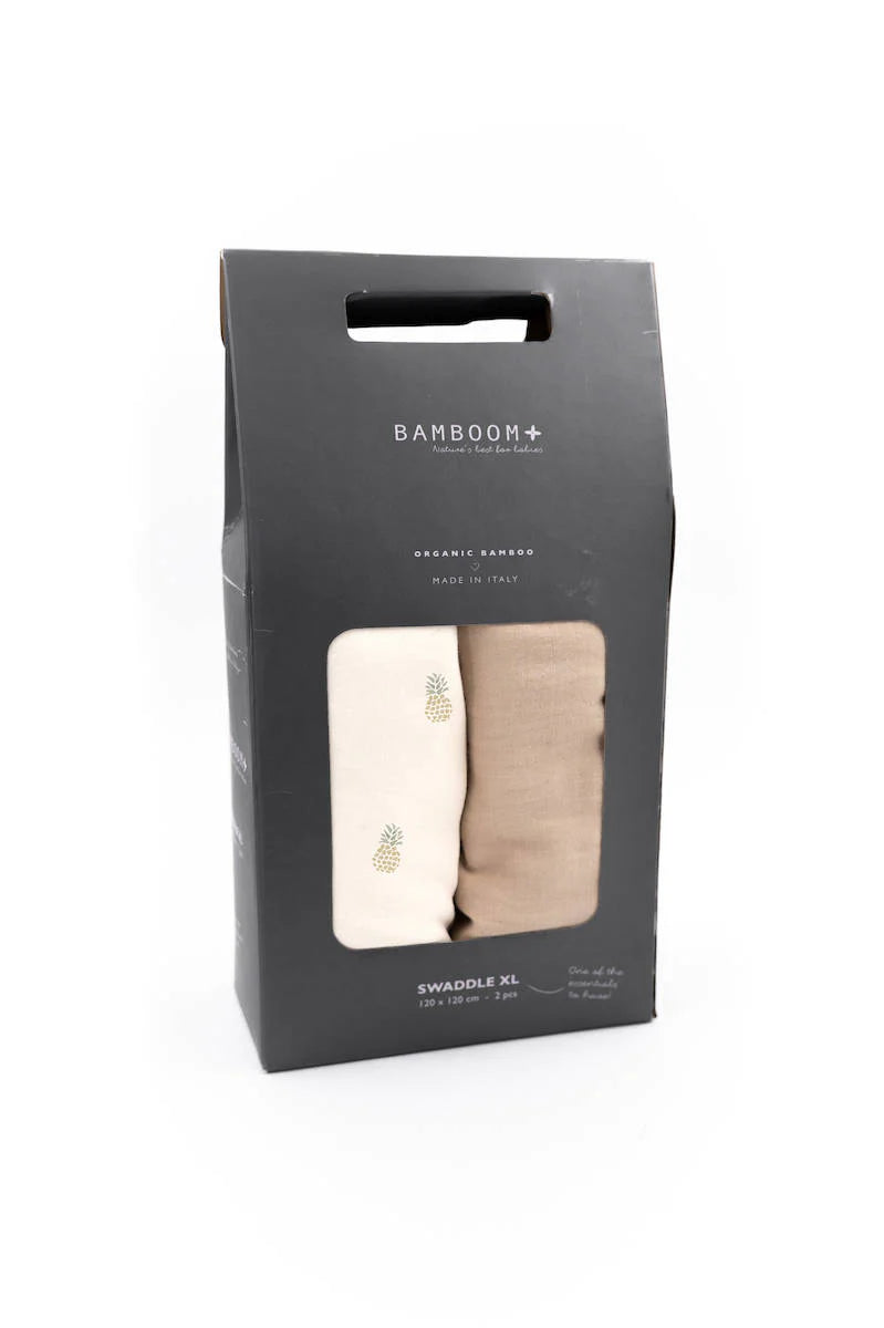 Swaddle Muslin XL multi-uso 120x120cm 2-Pack - Tropical/ Sand