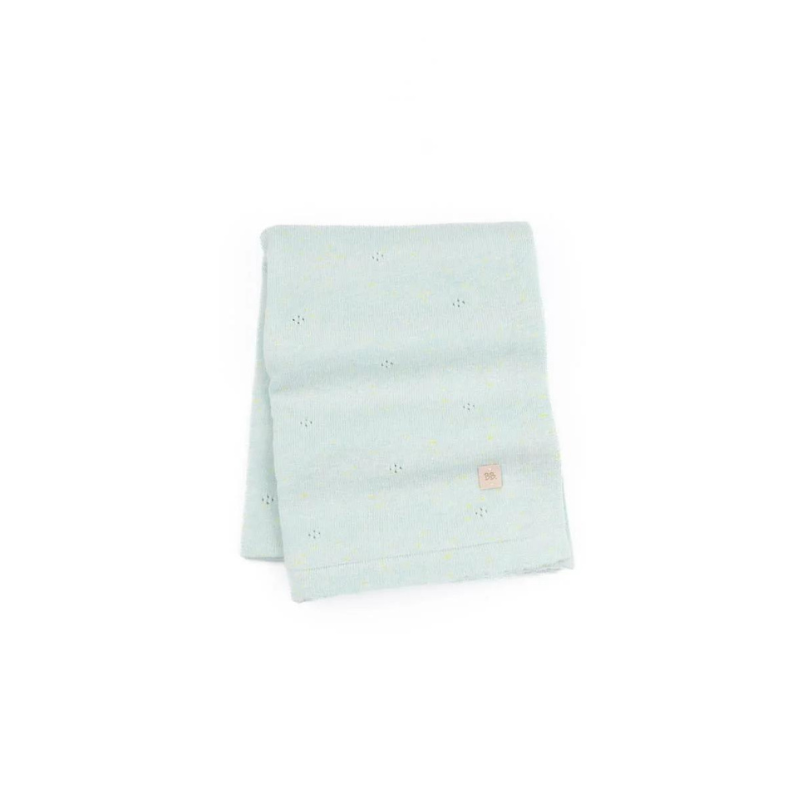 Coperta lavorata a maglia estiva Trama2 Azzurro