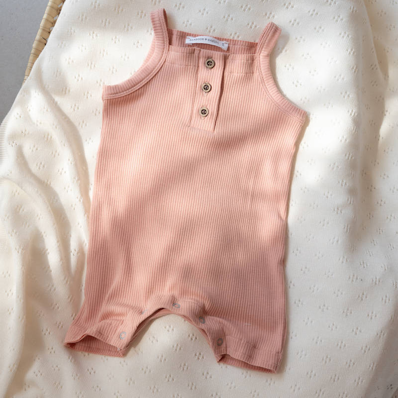 Tutina a canotta bimba Soft Peach