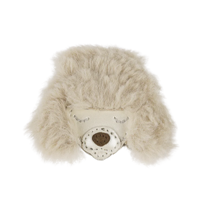 Josy Exclusive Hairclip | Poodle | Off White Metallic Leather
