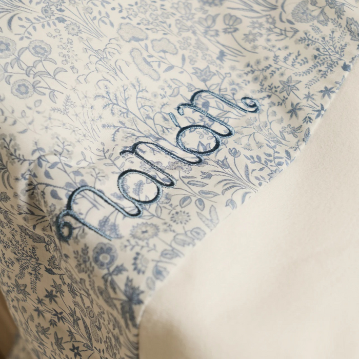 Coperta avorio in jersey azzurro