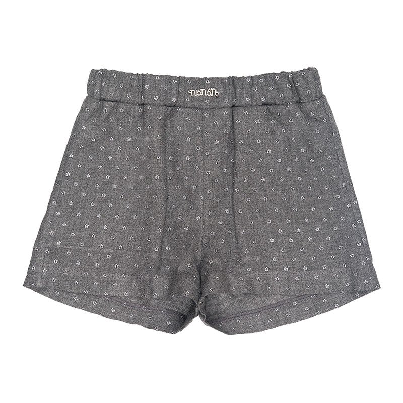 Blusa Stelle con Fiocco con Shorts Grigi con Strass