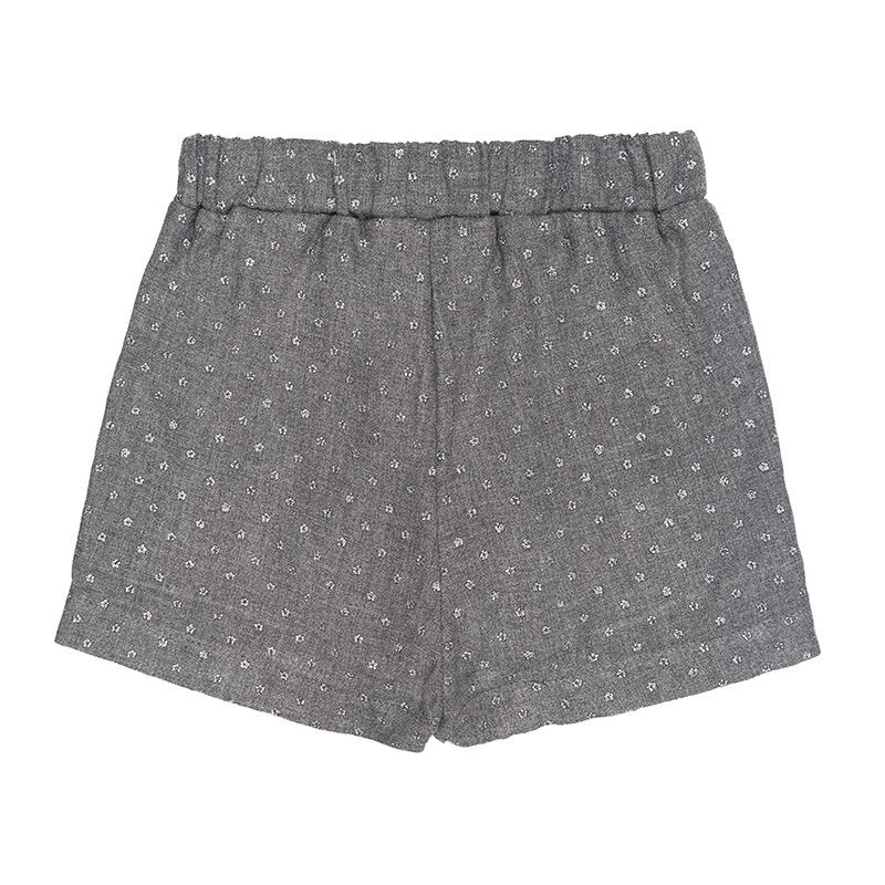 Blusa Stelle con Fiocco con Shorts Grigi con Strass