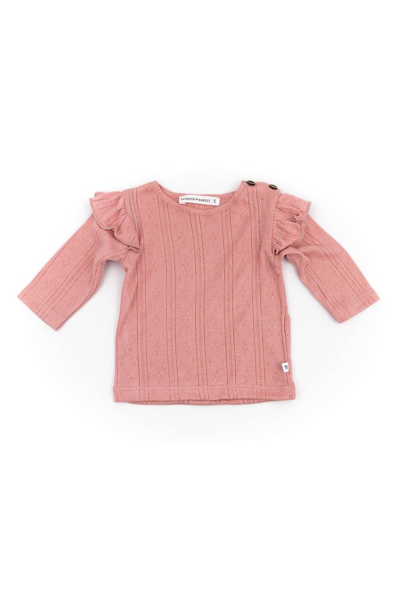 Shirt volant Rosa Scuro con  Pantaloncino vita alta Rosa Chiaro