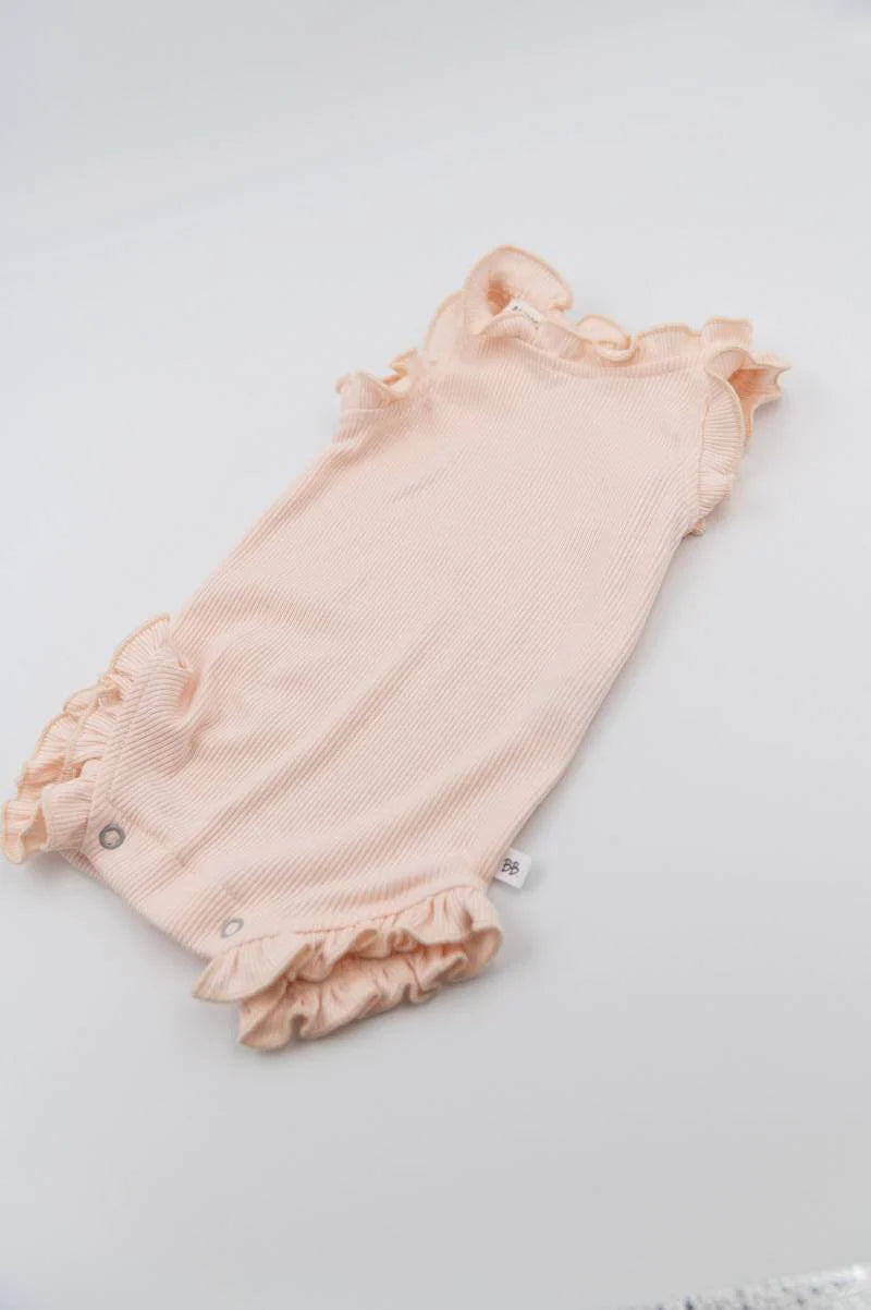 Pagliaccetto bimba bordi volant - Rosa Chiaro 338