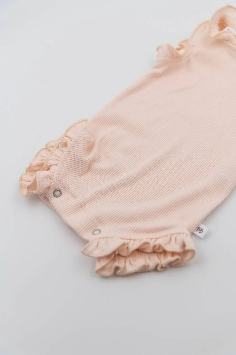 Pagliaccetto bimba bordi volant - Rosa Chiaro 338