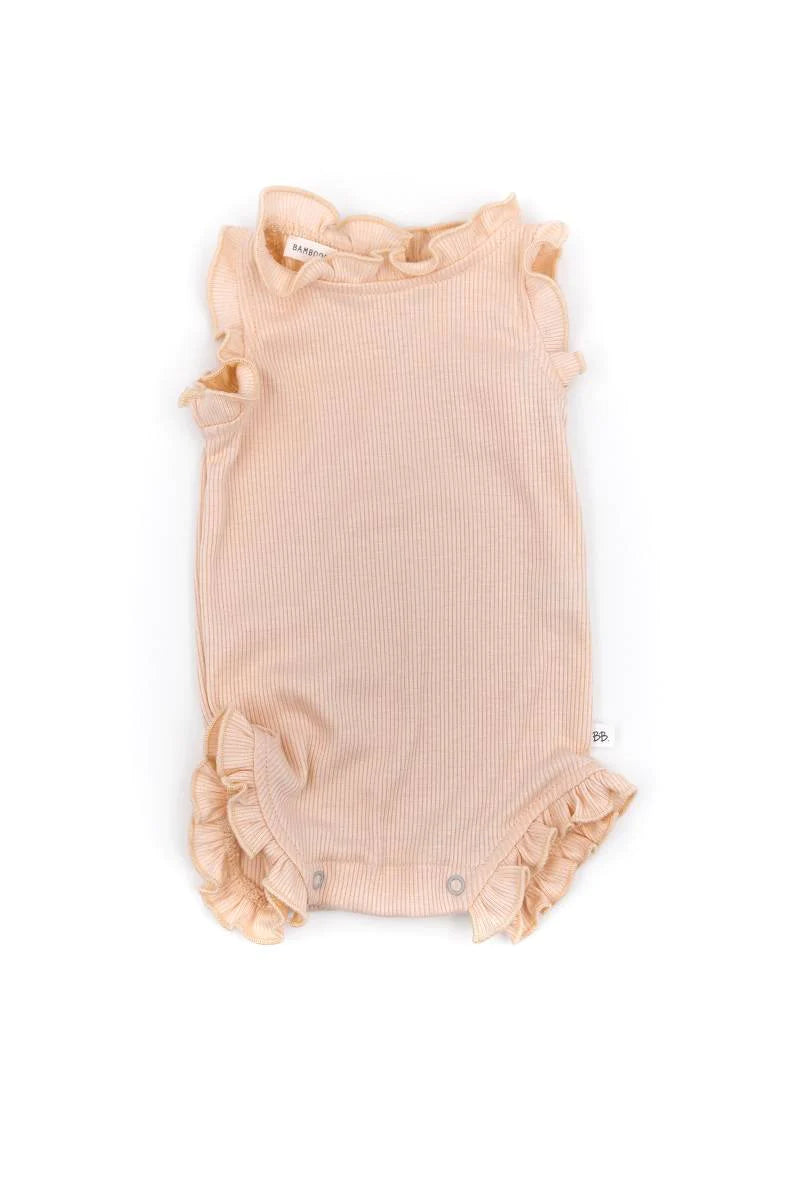 Pagliaccetto bimba bordi volant - Rosa Chiaro 338
