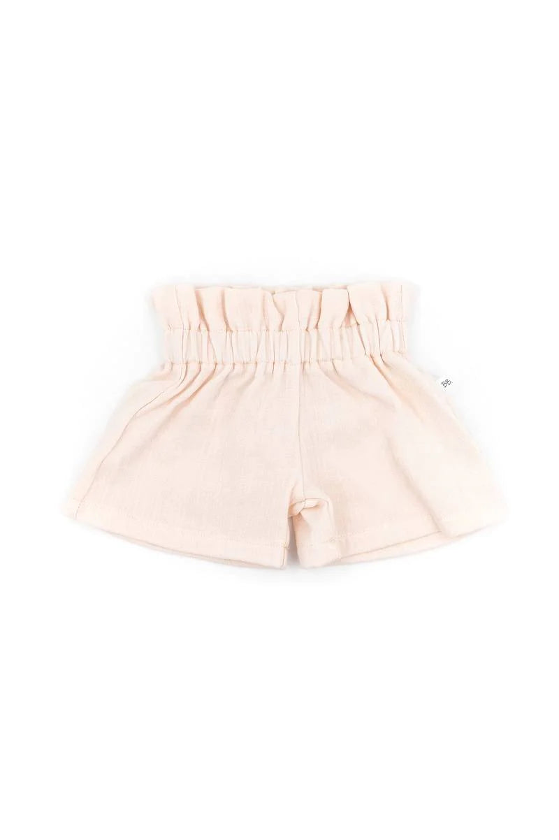 Shirt volant Rosa Scuro con  Pantaloncino vita alta Rosa Chiaro