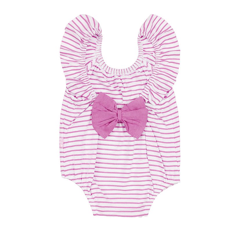 Costume Intero Rigato Rosa